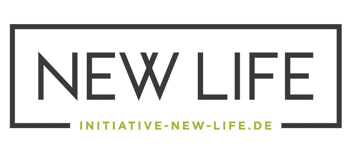 Initiative NEW LIFE Logo, Altreifen Recycling, Gummi-Recycling und Kreislaufwirtschaft